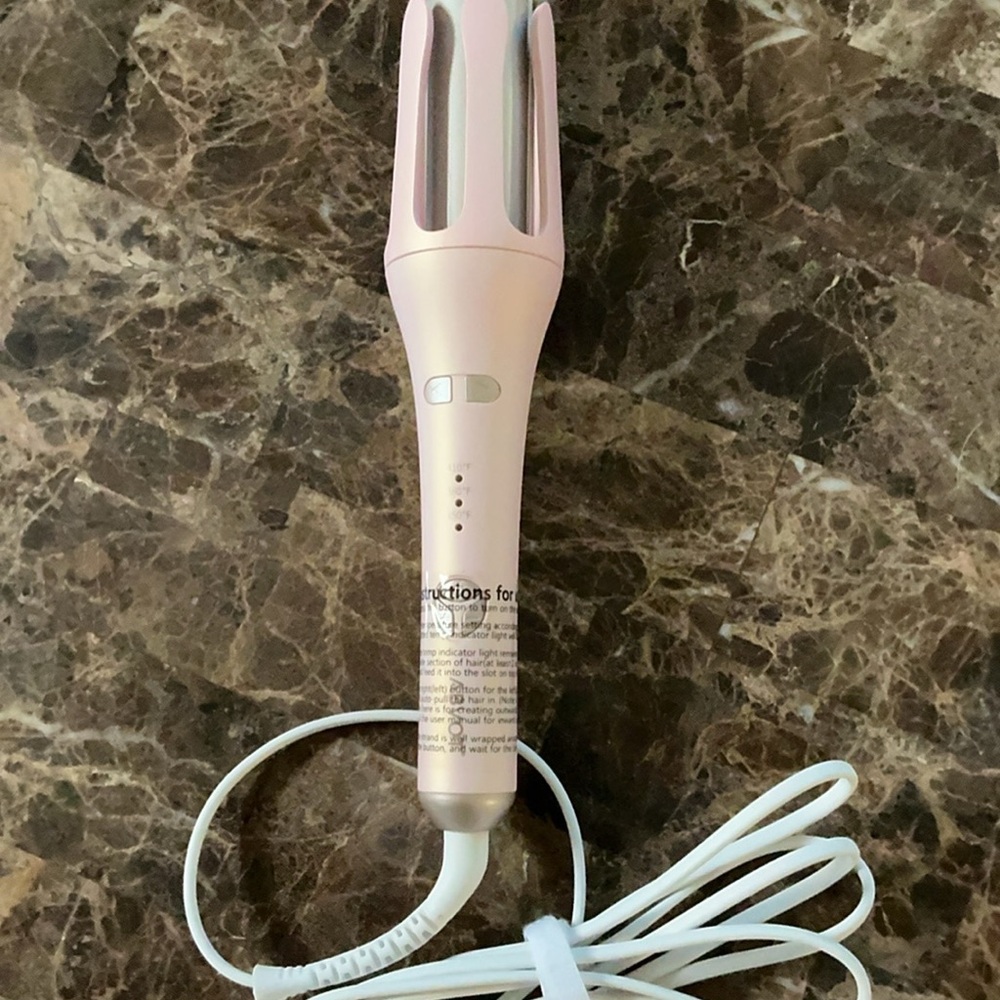 Pink and White Hair Styling Tool for Effortless Curls
